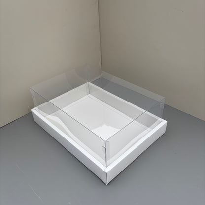10PCS Rectangle Charcuterie & Food Box Paper Base Box with Clear Cover