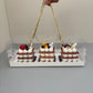 20PCS Rectangle Clear Dessert Box with Gold Rope and Insert