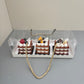 20PCS Rectangle Clear Dessert Box with Gold Rope and Insert