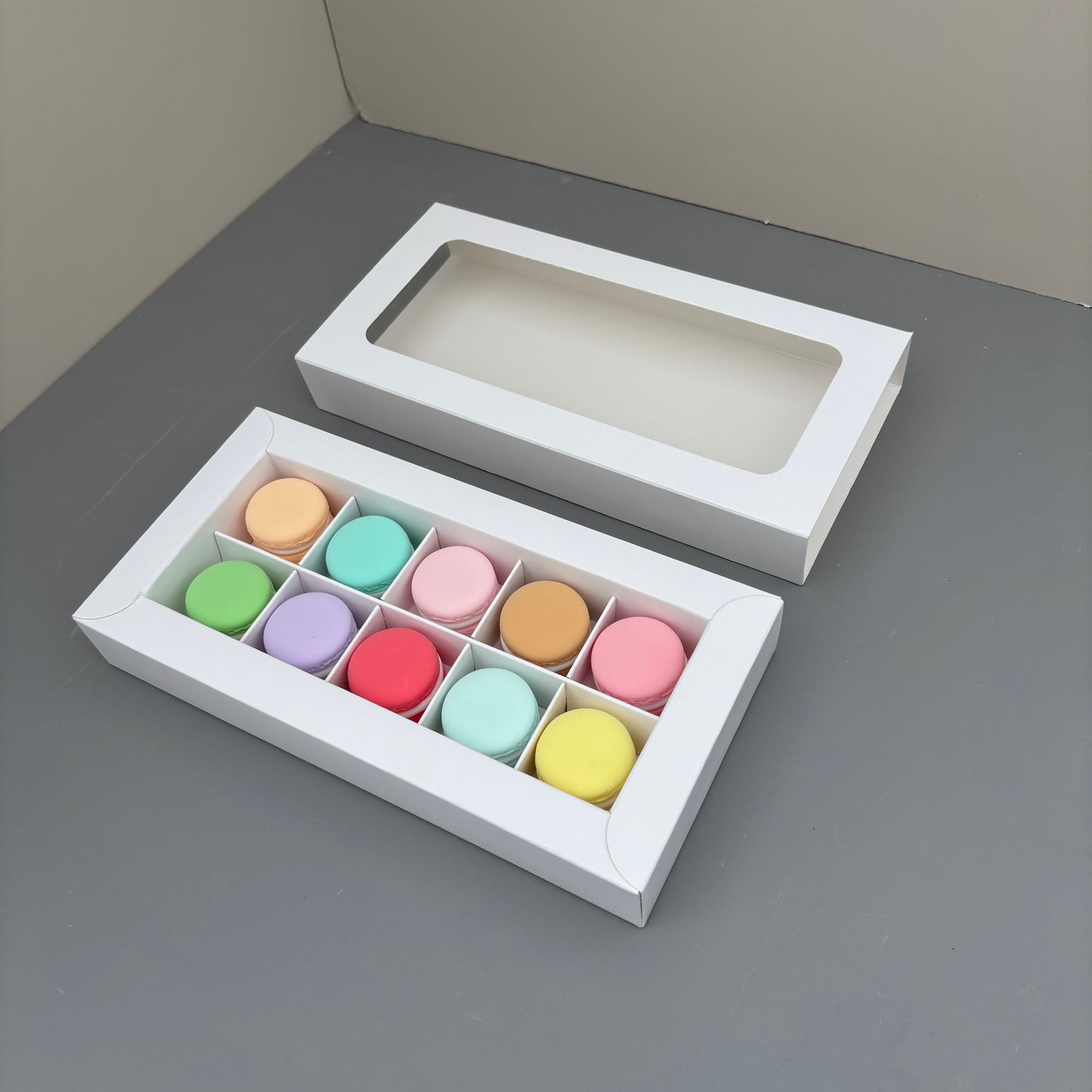 10PCS 10-cells Bonbon Chocolate & Mini Macaroons Drawer Box