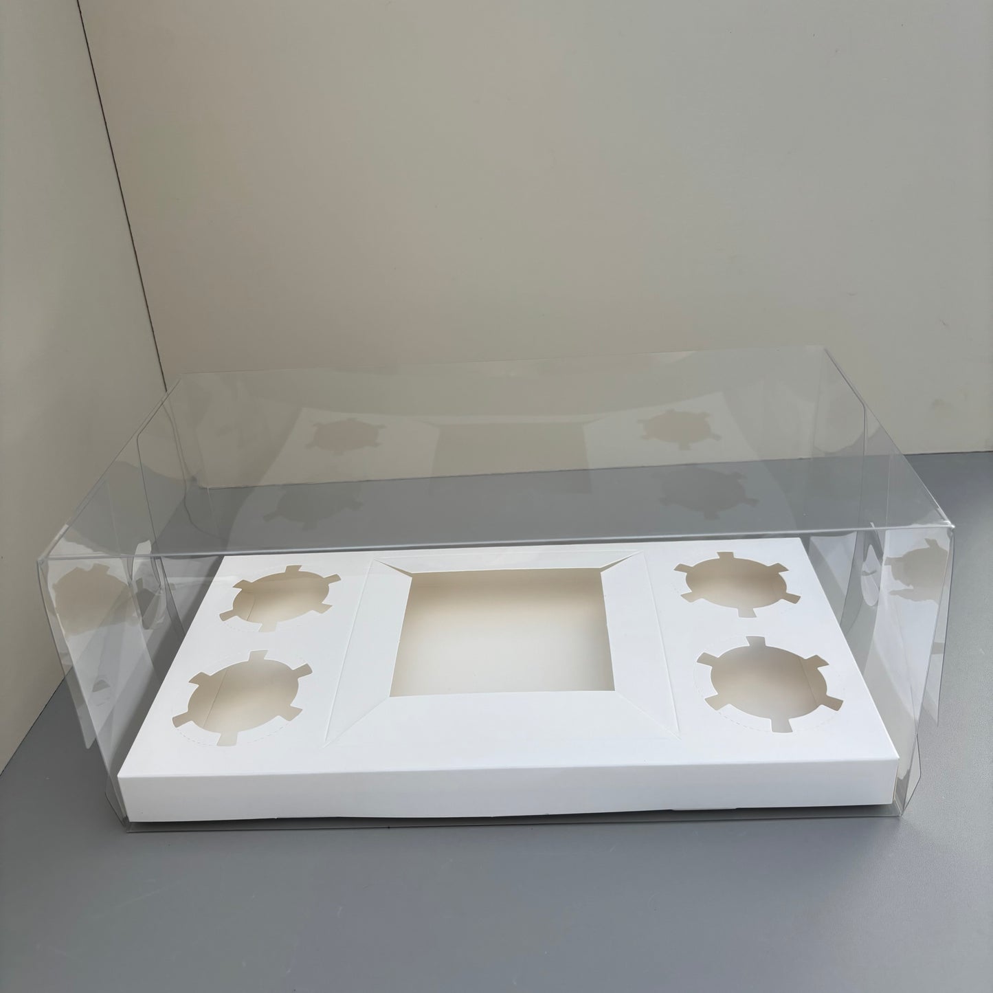 10 Boxes 4-cupcakes & bento cake clear box with paper insert