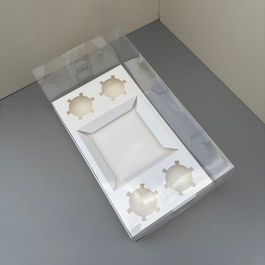 10 Boxes 4-cupcakes & bento cake clear box with paper insert
