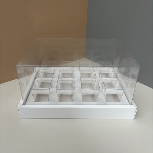 10 boxes 12-count 3.4oz square shooter box with clear lid