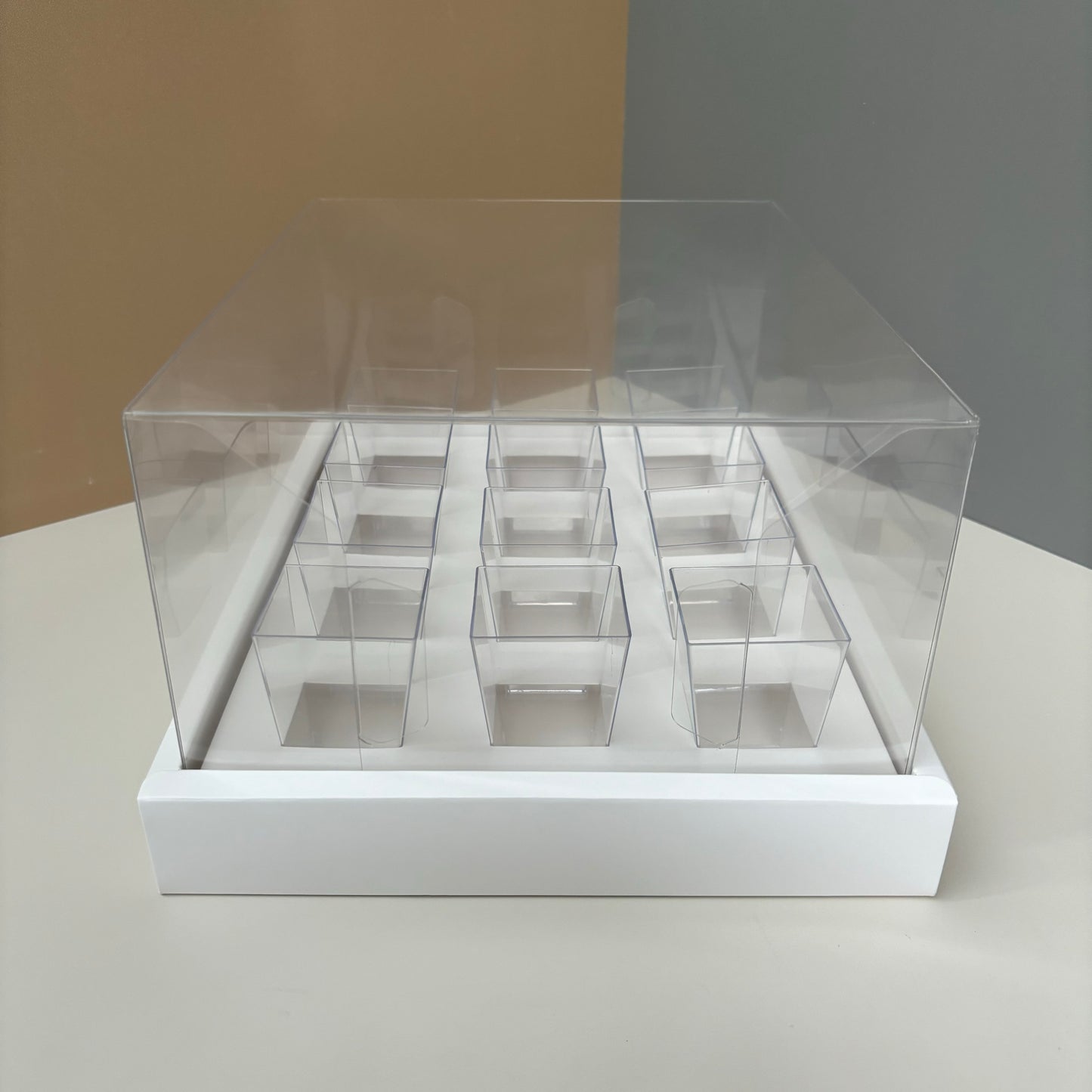 10 boxes 12-count 3.4oz square shooter box with clear lid