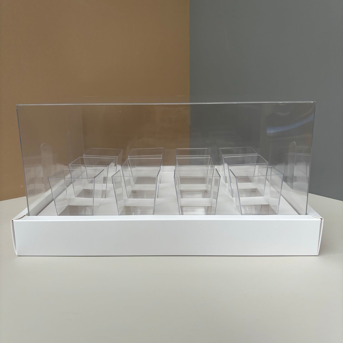 10 boxes 12-count 3.4oz square shooter box with clear lid