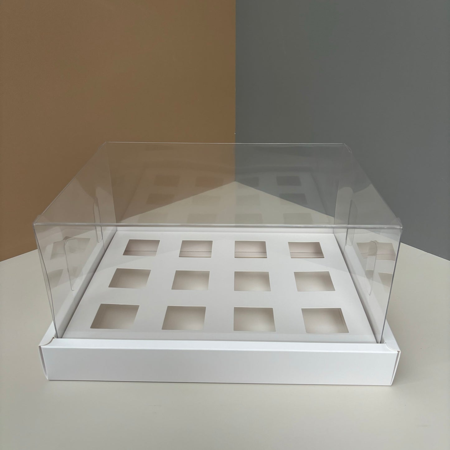 10 boxes 12-count 3.4oz square shooter box with clear lid