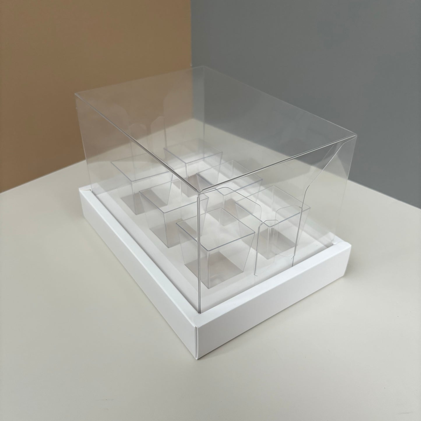 10 boxes 6-count 3.4oz square shooter box with clear lid