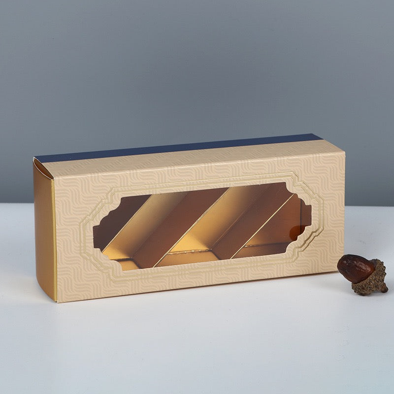 20 boxes chocolate gold paper box with clear window