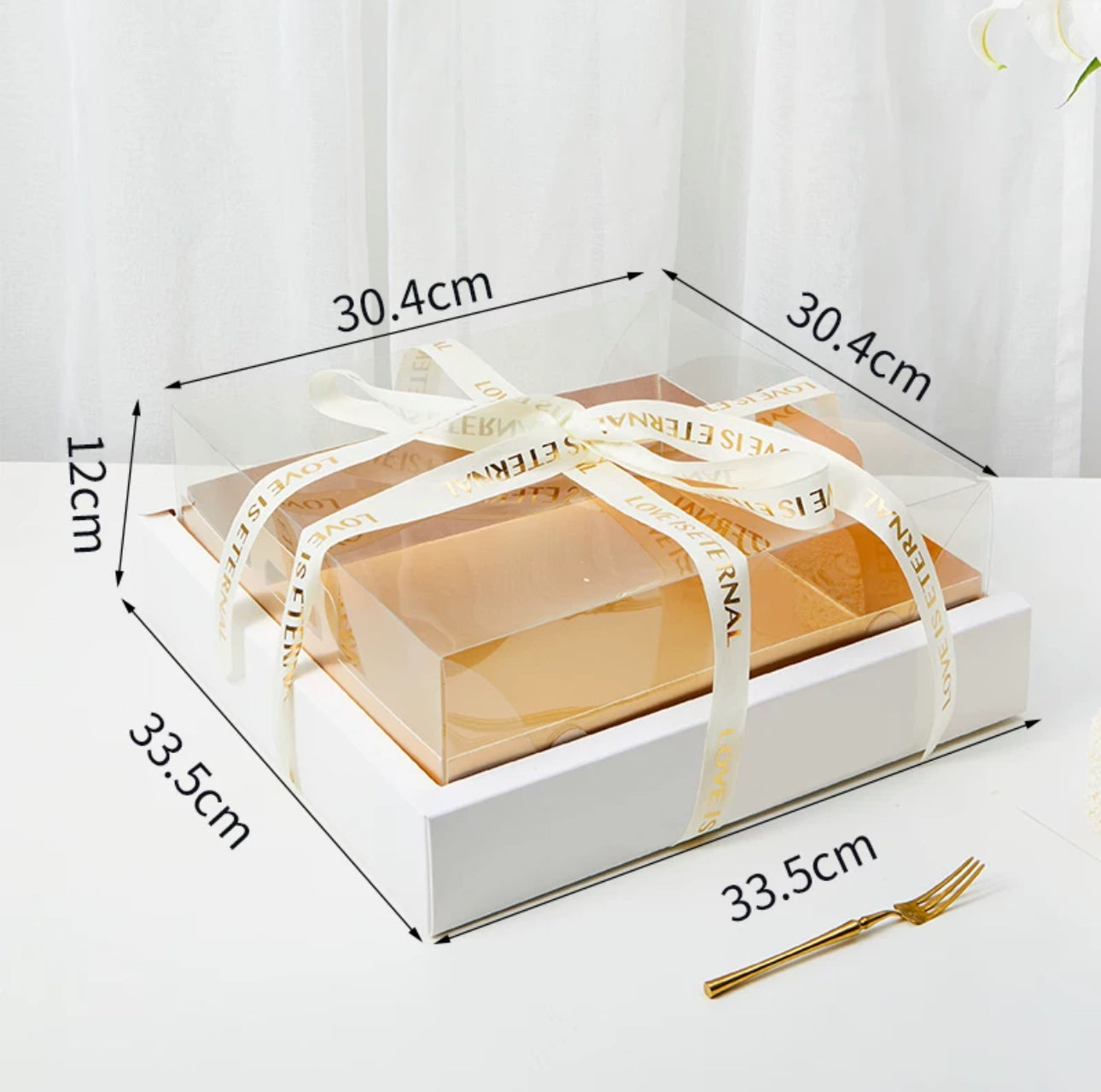 10 boxes big white base box with gold insert and ribbon