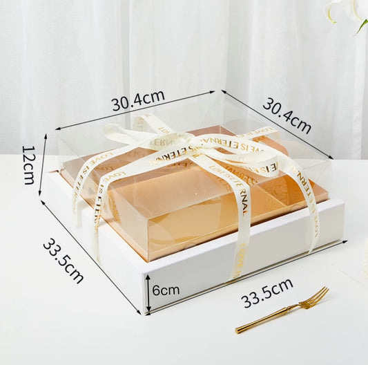 10 boxes big white base box with gold insert and ribbon