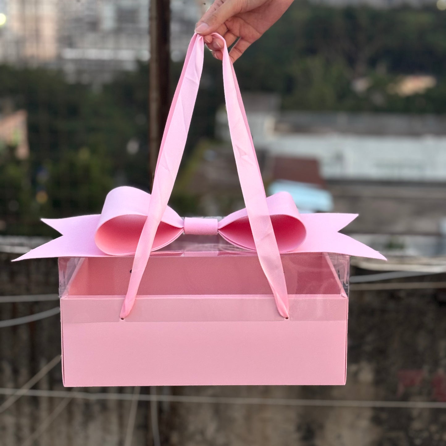 5 boxes Valentine's Day pink gift box with bow tie