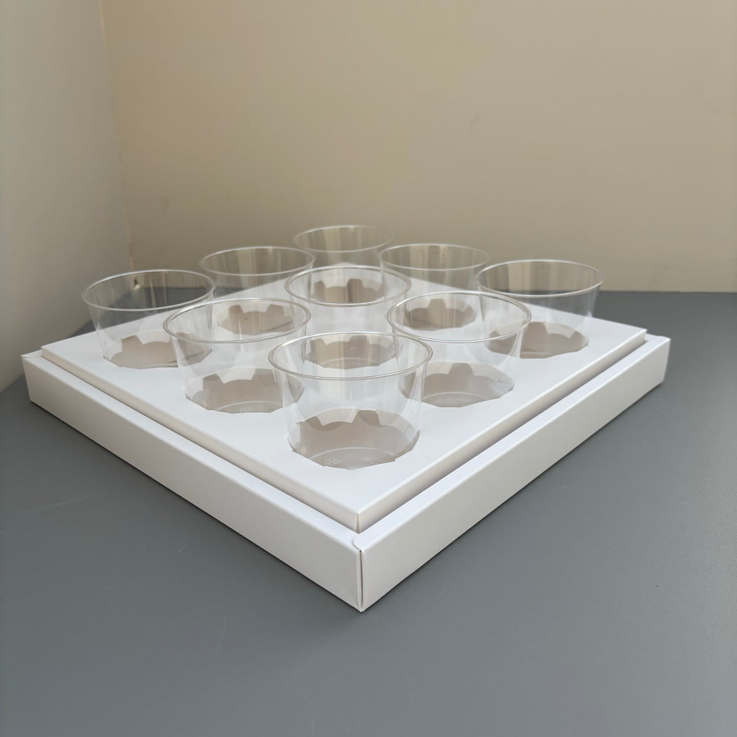 10PCS 9-cupcakes/200ML clear cup paper box with clear lid