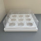 10PCS 9-cupcakes/200ML clear cup paper box with clear lid