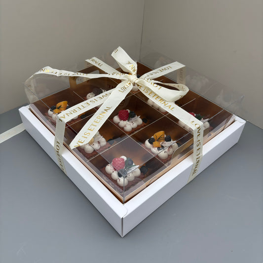 10 boxes big white base box with gold insert, partition and ribbon