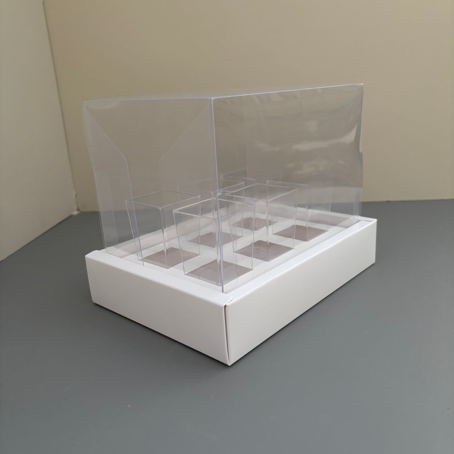 10 boxes 6-count 3OZ square shooter box with clear lid