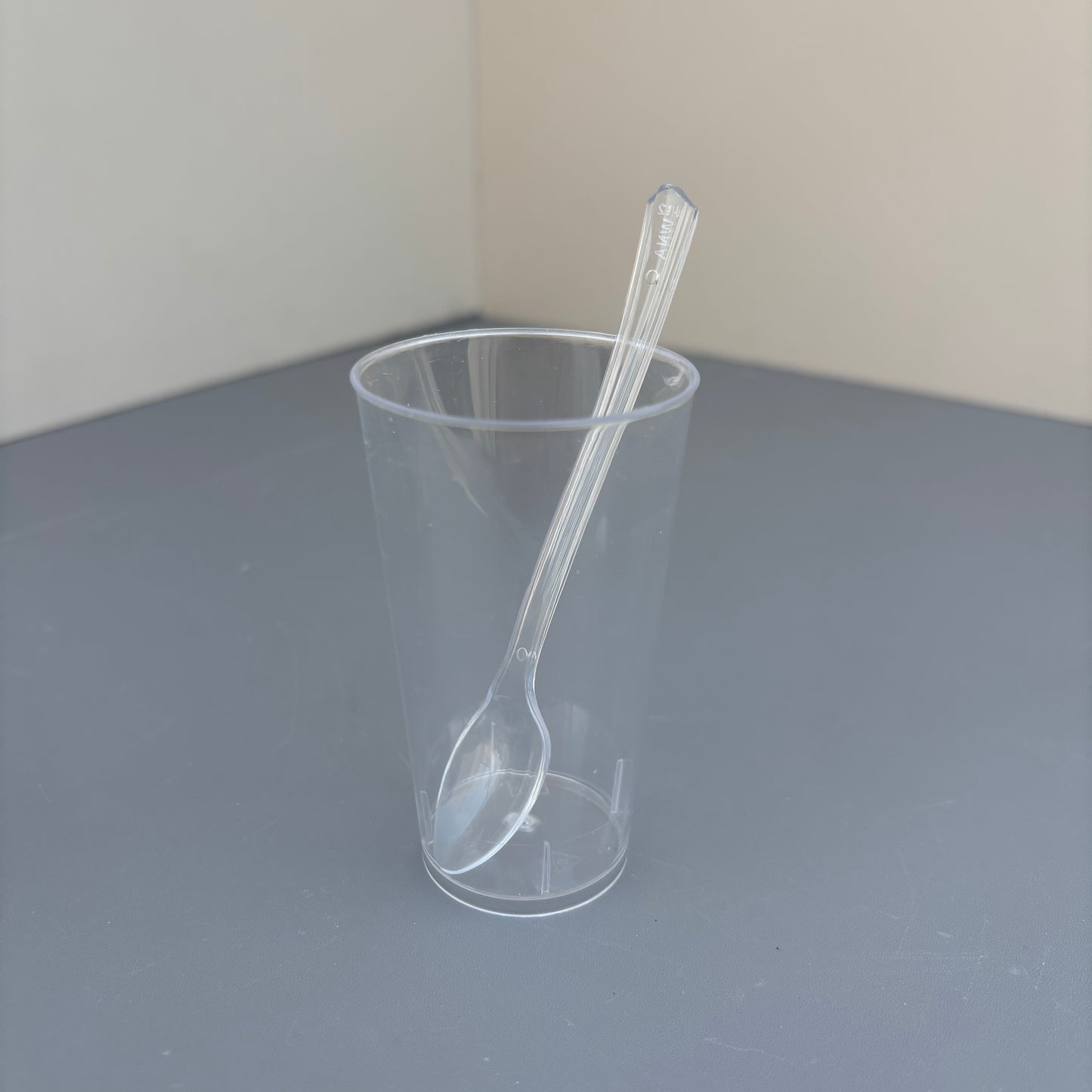 100 sets 3OZ clear acrylic round shooter cup with clear spoon