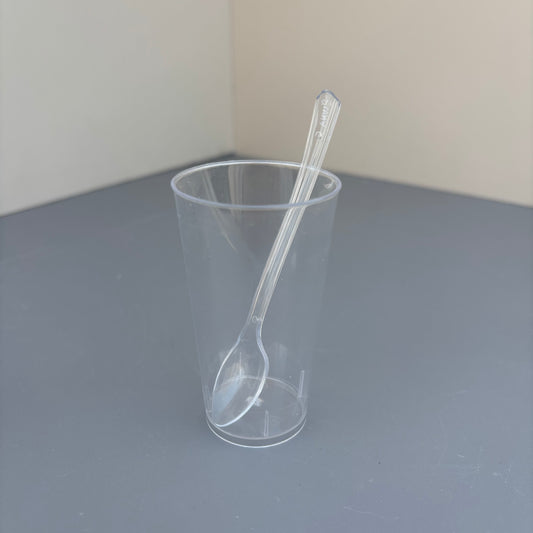 100 sets 3OZ clear acrylic round shooter cup with clear spoon