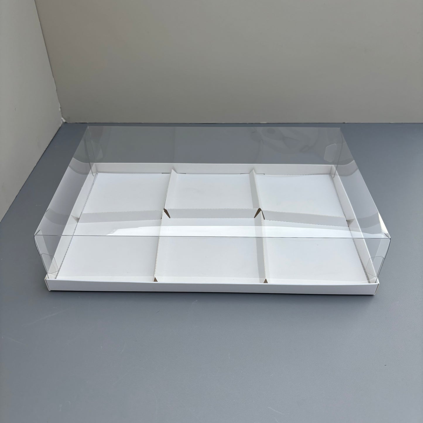 50 boxes 6 - compartments donuts dessert box with clear lid