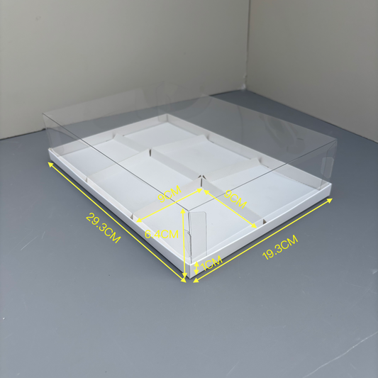 50 boxes 6 - compartments donuts dessert box with clear lid