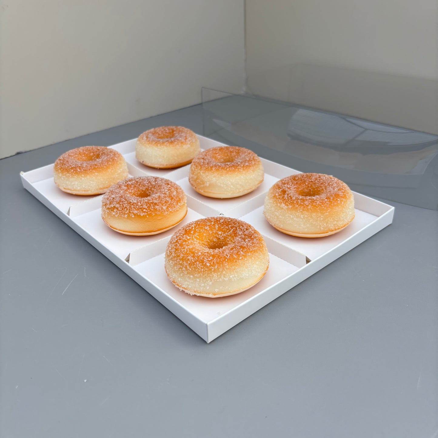 50 boxes 6 - compartments donuts dessert box with clear lid