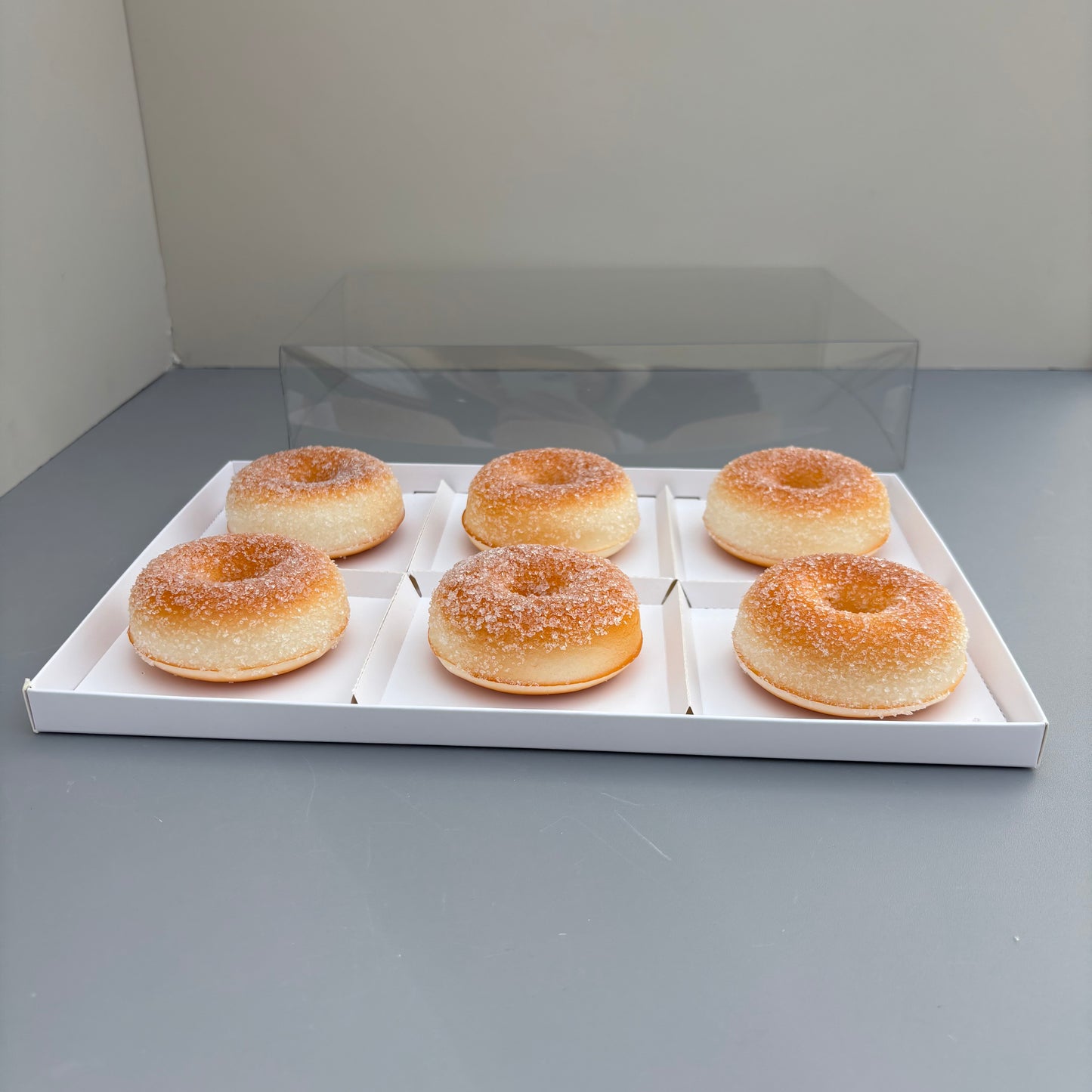 50 boxes 6 - compartments donuts dessert box with clear lid