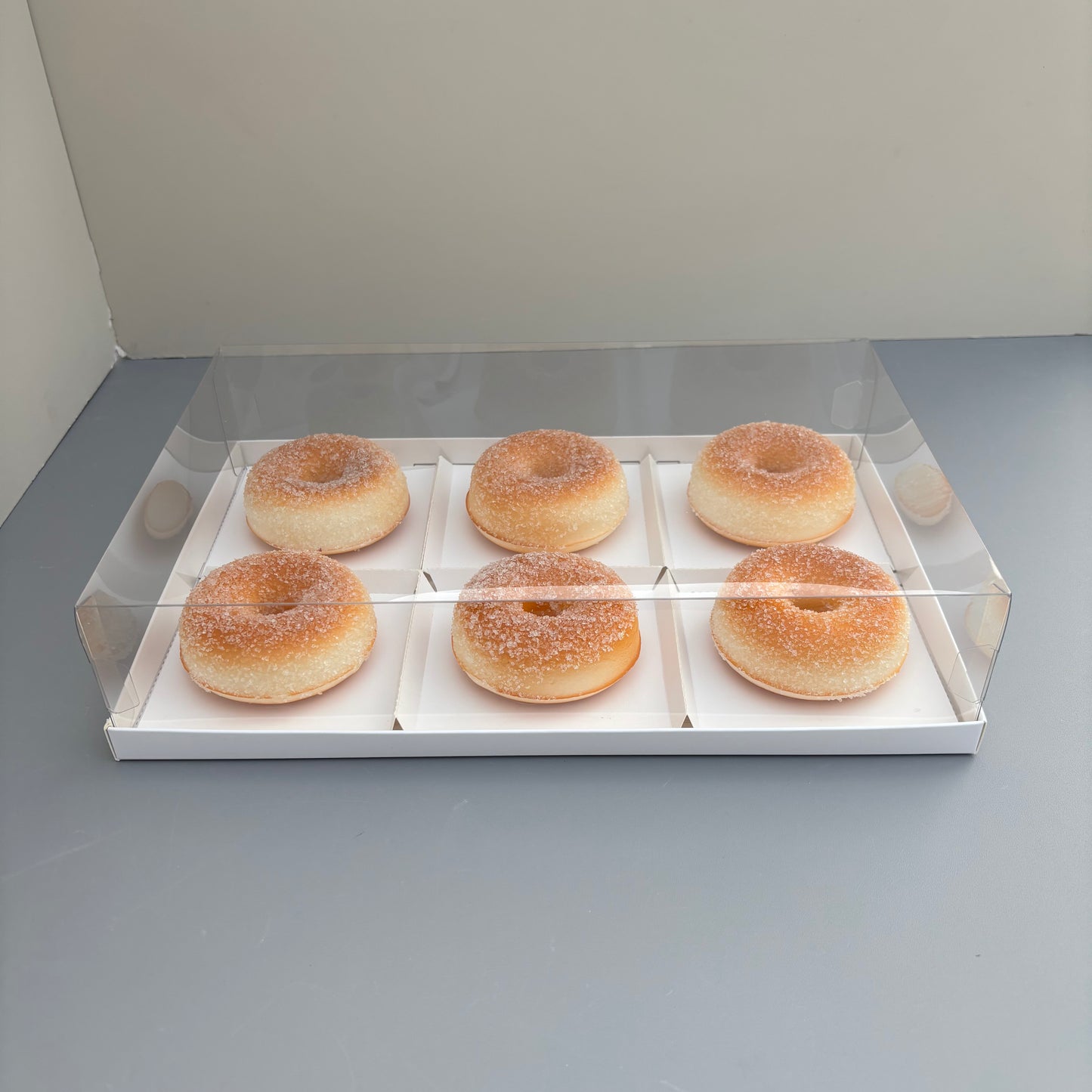 50 boxes 6 - compartments donuts dessert box with clear lid