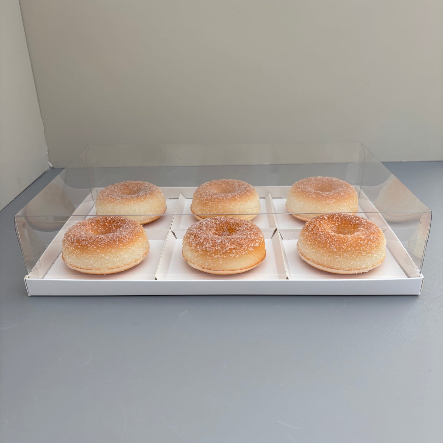 50 boxes 6 - compartments donuts dessert box with clear lid