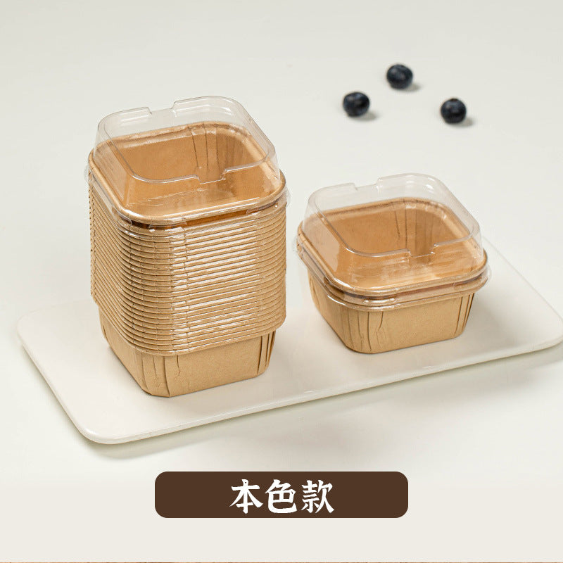 50 pcs Mini Cake Bread Baking Square Pans with Clear Lid