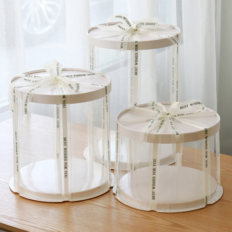 10 boxes White Round Tall Cake Box