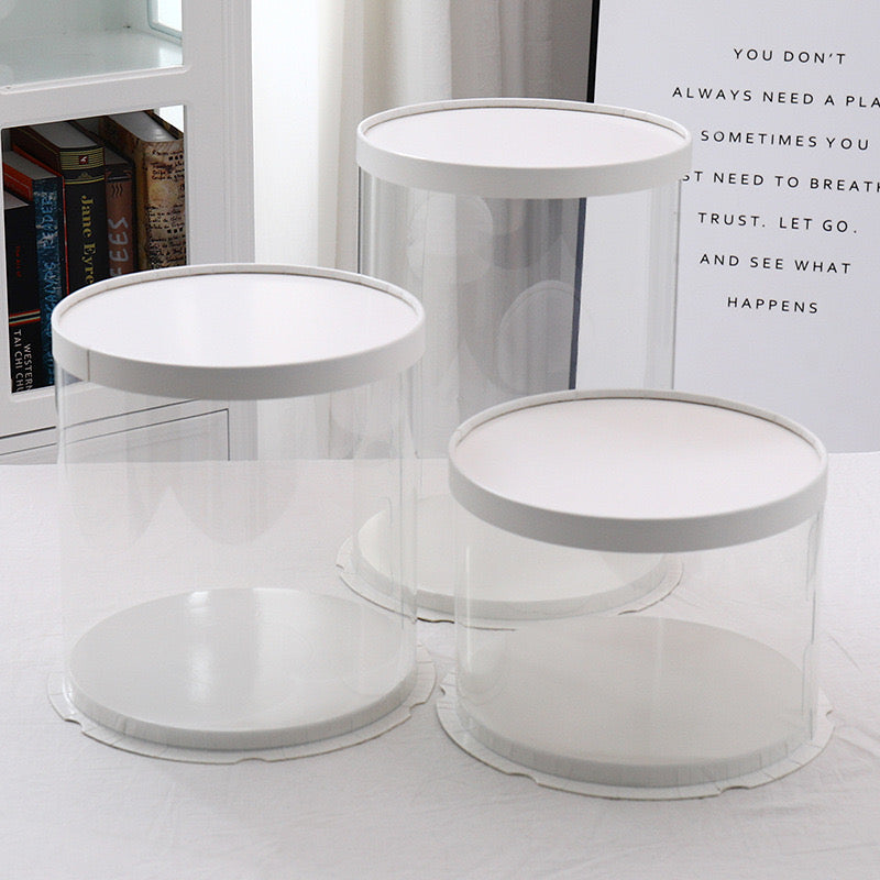 10 boxes White Round Tall Cake Box