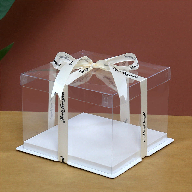 10 boxes Square Large PET Clear Cake Box with Clear Lid