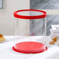 10 boxes red round tall cake box with clear top window