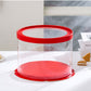 10 boxes red round tall cake box with clear top window
