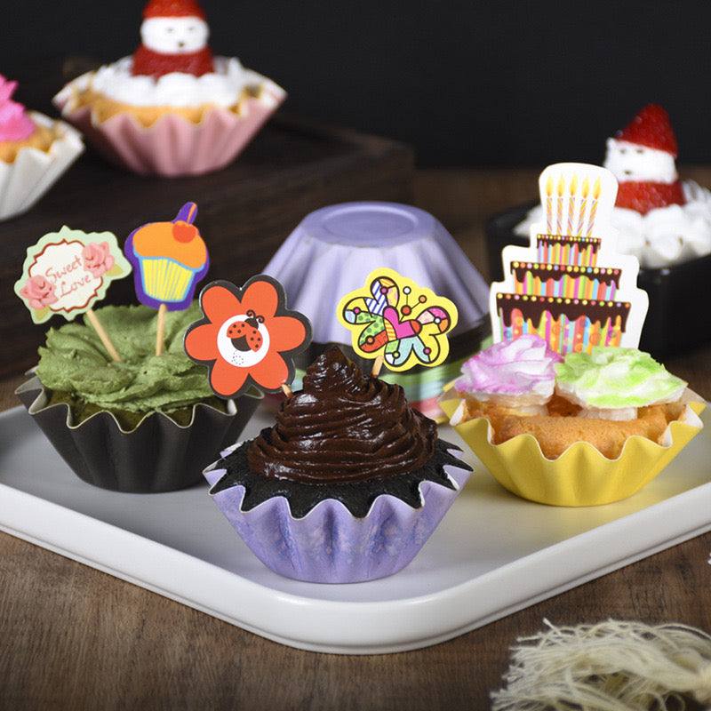 100 pcs Food Grade & Grease-Proof cupcake liner