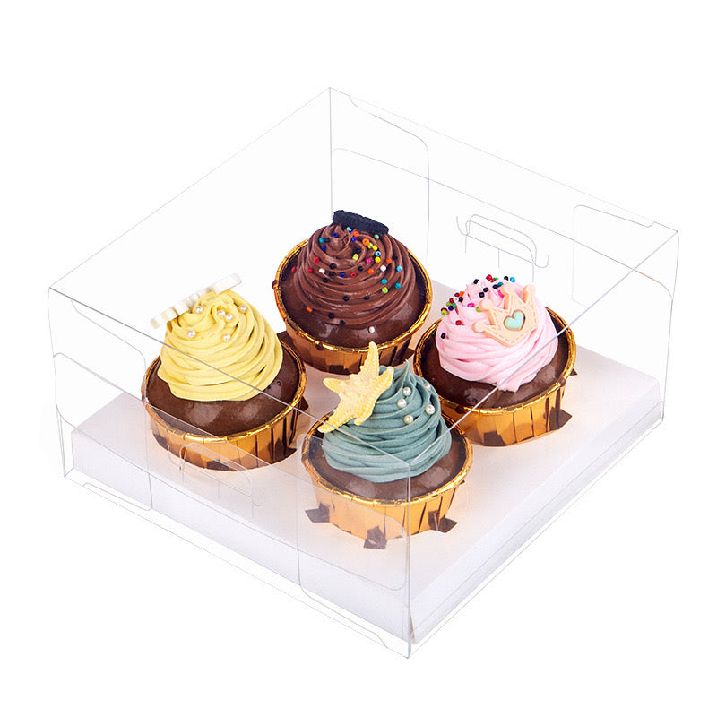 10 boxes 2/4/6/9/12 Holes Clear Cupcake Box with Paper Insert