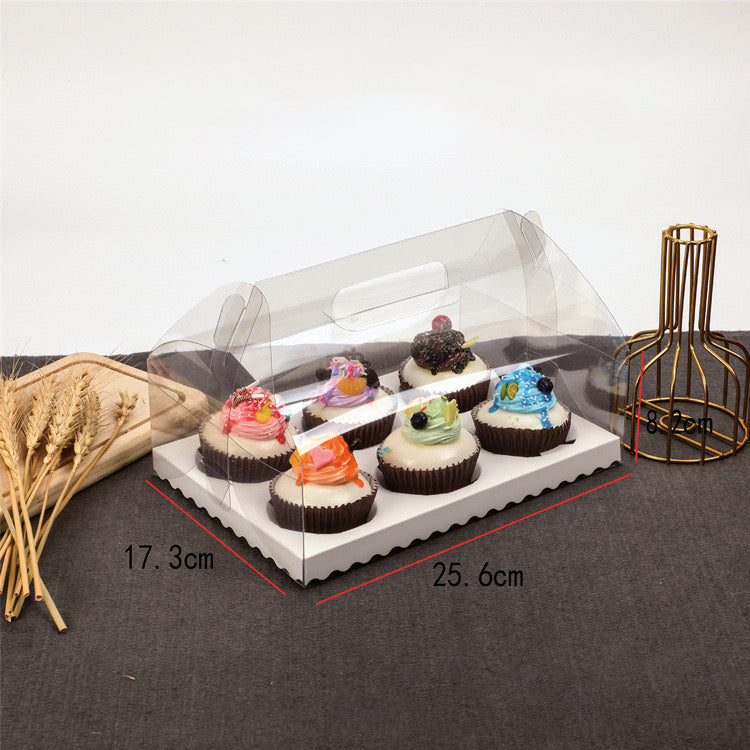 20 boxes 1/2/3/4/6 holes cupcake box with handle