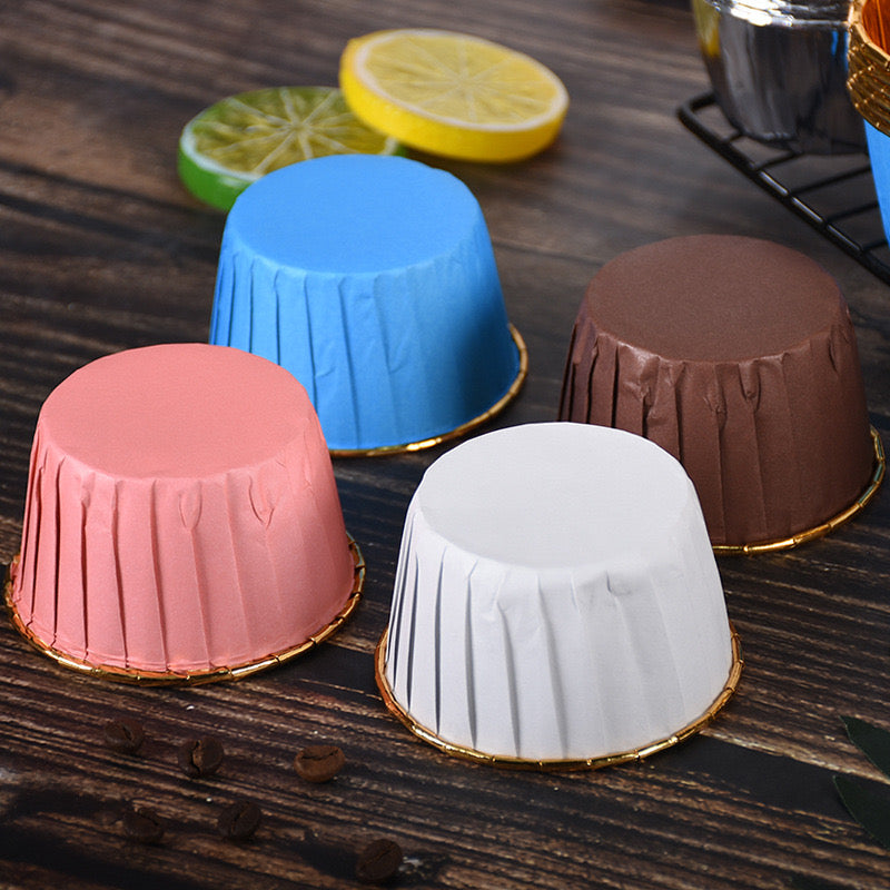 50 pcs 30ml/60ml/80ml Food Grade & Grease-Proof Baking Cups Paper Muffin Cups