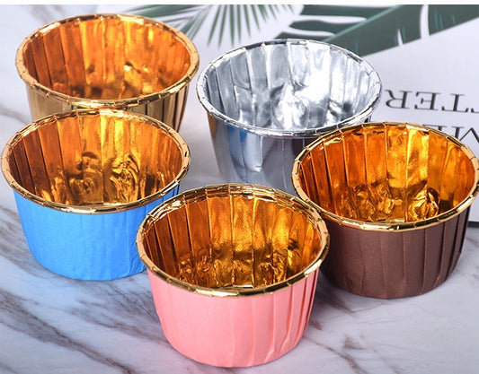 50 pcs 30ml/60ml/80ml Food Grade & Grease-Proof Baking Cups Paper Muffin Cups