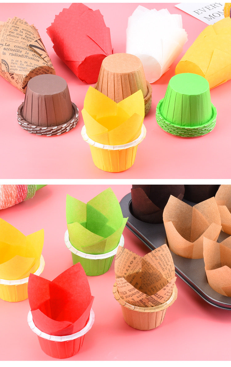 50 pcs Food Grade & Grease-Proof cupcake liner