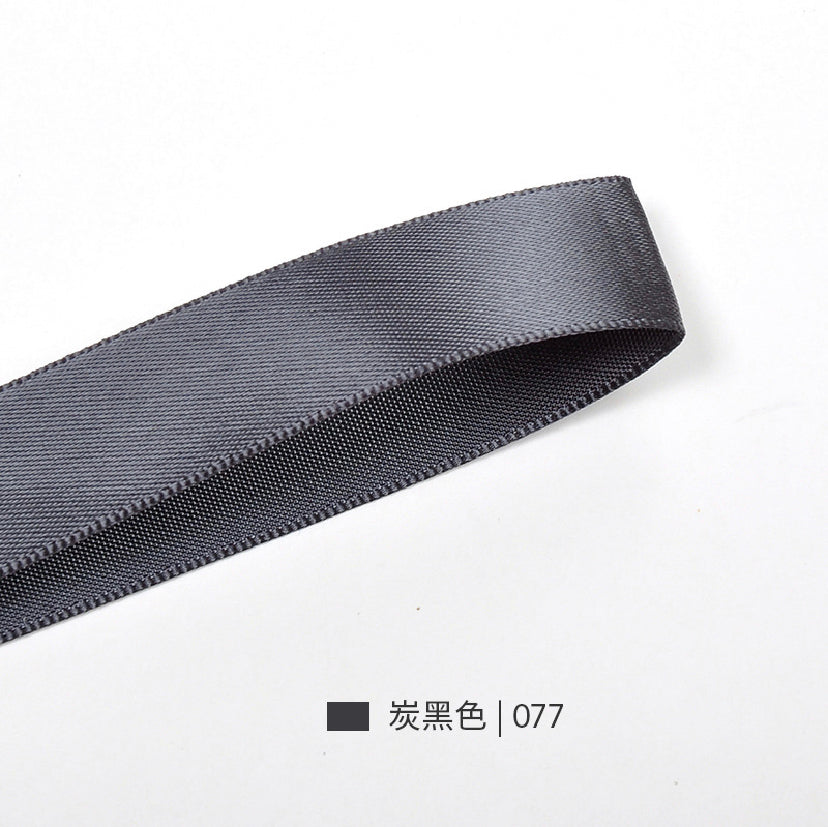 White Grey Black Series Double Face Satin Ribbon