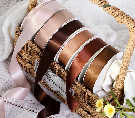 Beige&Brown Series Double Face Satin Ribbon