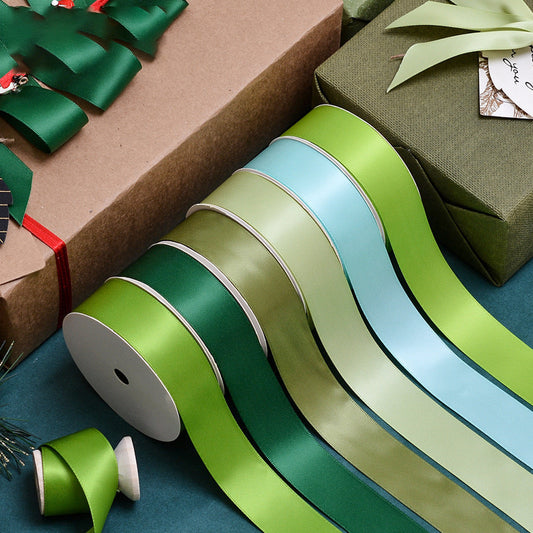 Green Series Double Face Satin Ribbon for Cake Box