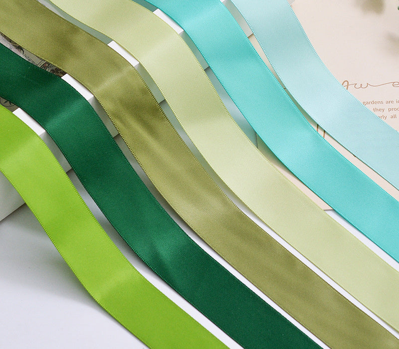 Green Series Double Face Satin Ribbon for Cake Box